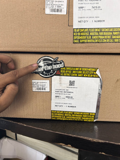 Royal Enfield Alloy Wheel Set (Front RAJ00447/A + Rear RAT00463/A) – OEM Black Alloy Wheels with Bearings & Valve for Classic 350 Reborn & New Bullet 350 (Spoke to Alloy Upgrade)