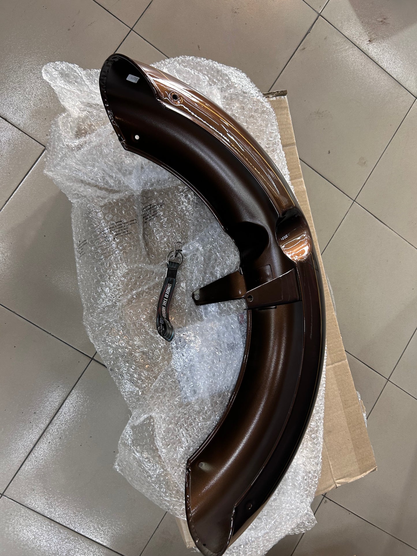 Royal Enfield Front Mudguard Assembly Brown & Gold Pinstripe RAG01134/A for Classic 350 Medallion Bronze