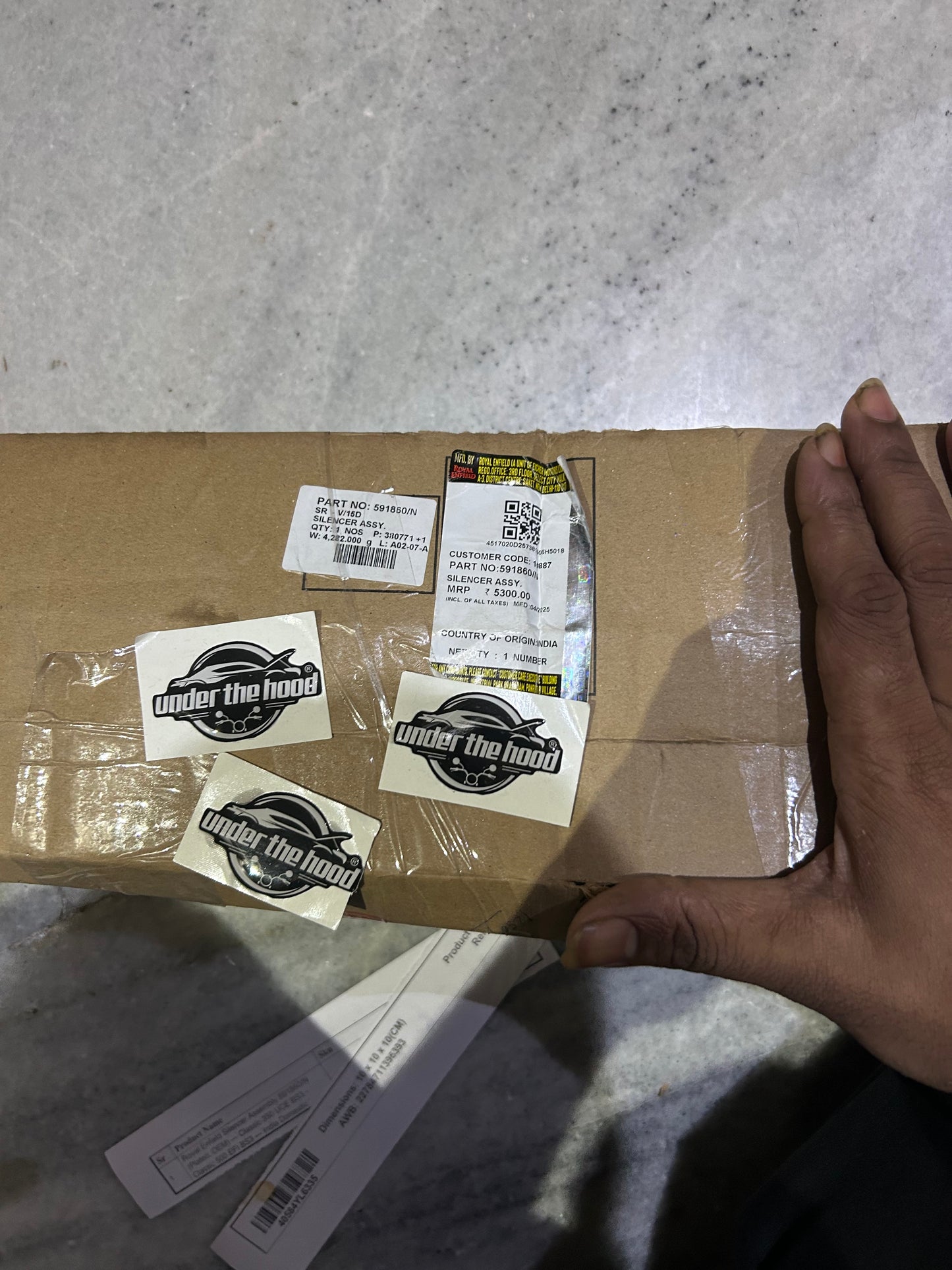 Royal Enfield Silencer Assembly 591860/N (Plated, OEM) — Classic 350 UCE BS3 & Classic 500 EFI BS3 — India Domestic