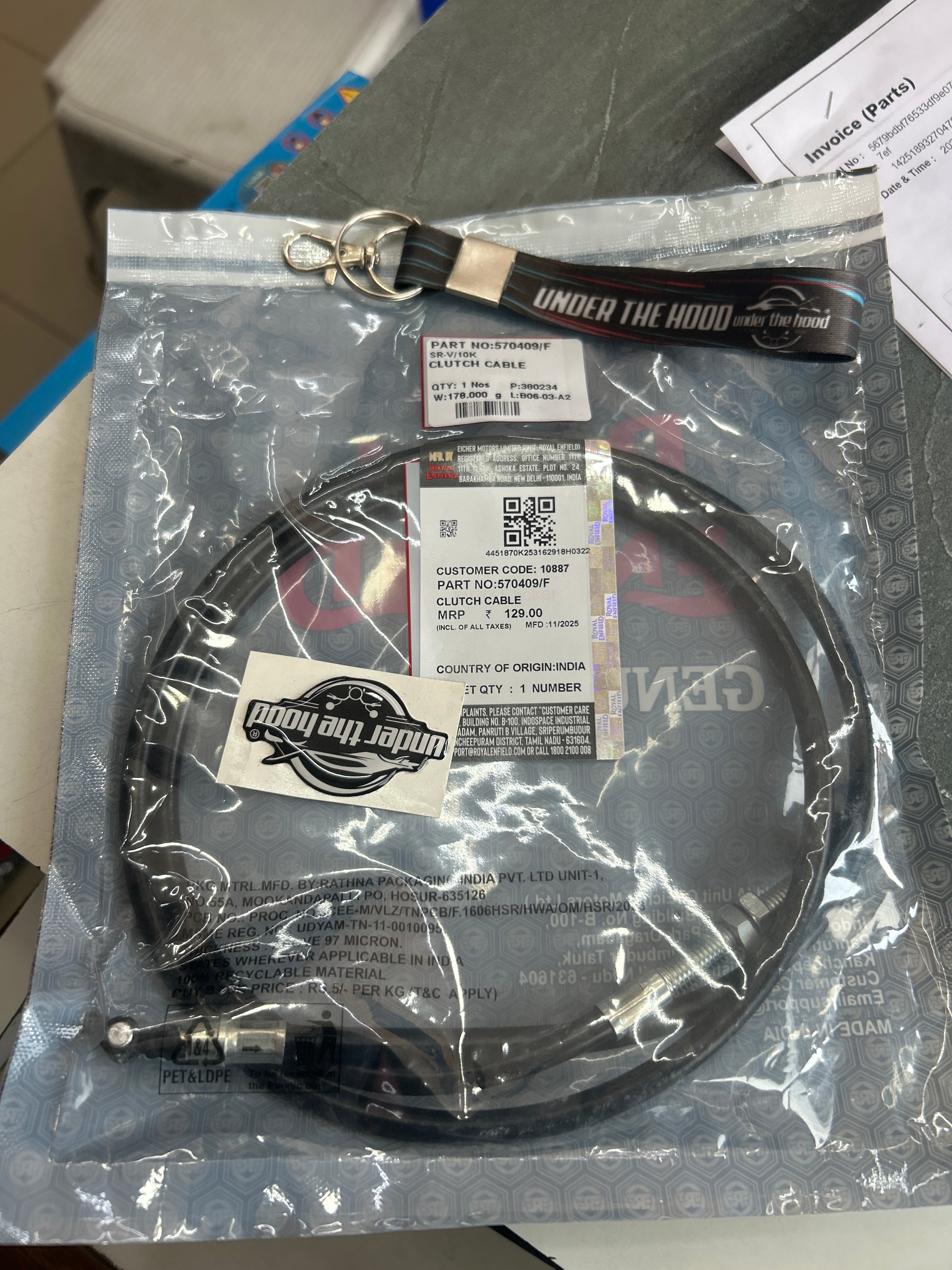 Royal Enfield 570409/F Clutch Cable for Thunderbird 350 & 500