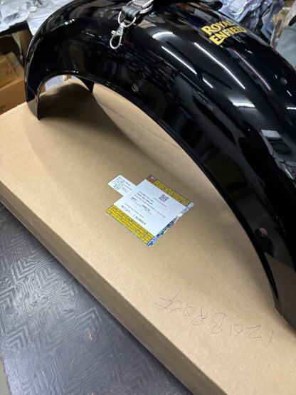 Genuine Royal Enfield Classic 350 / Classic 500 EFI Rear Mudguard Assembly (Classic Black) with Sticker – 866146