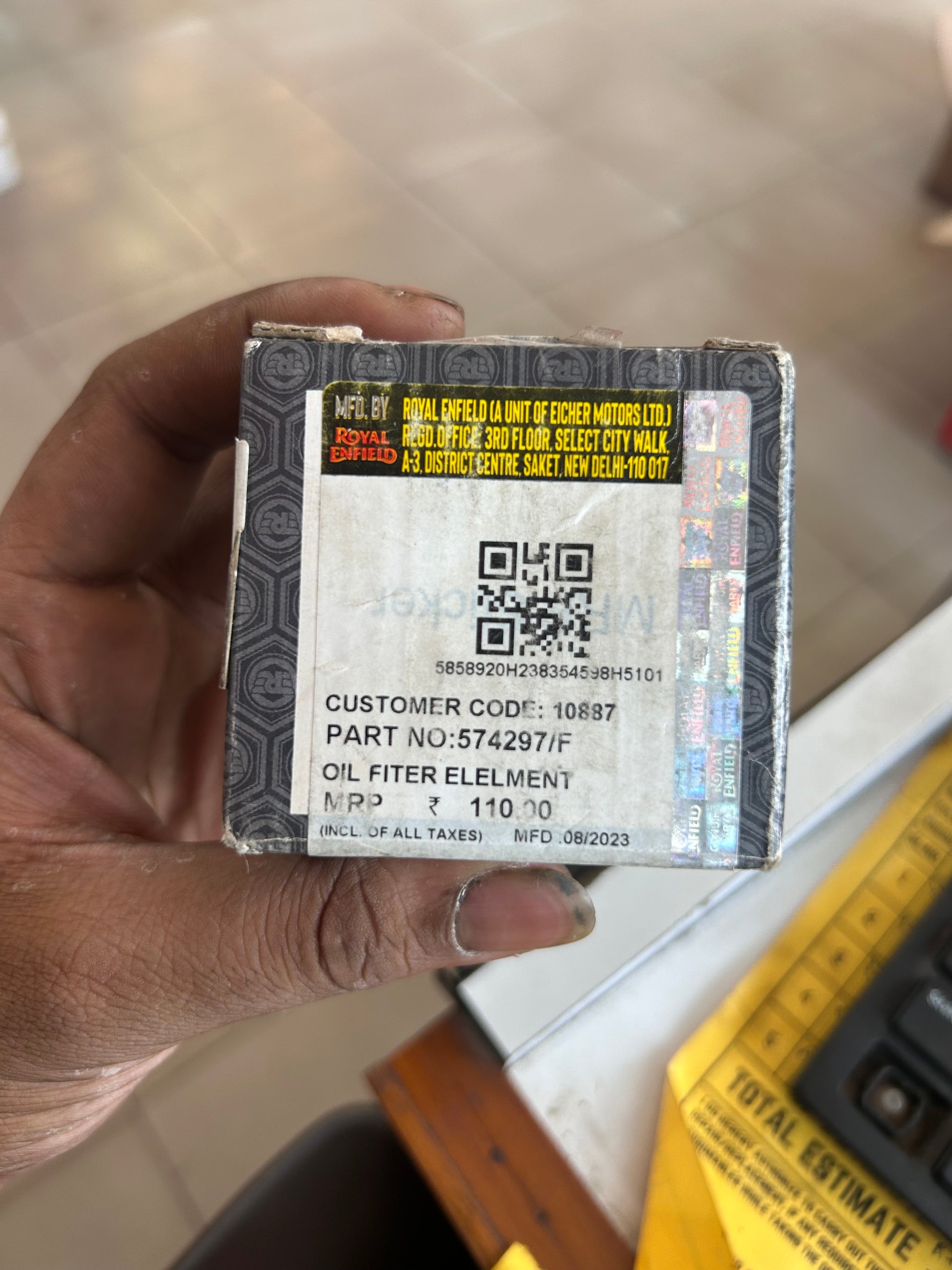 Genuine Royal Enfield oil filter element 574297/D for Himalayan 411 & Scram 411. Cleaner oil, better protection