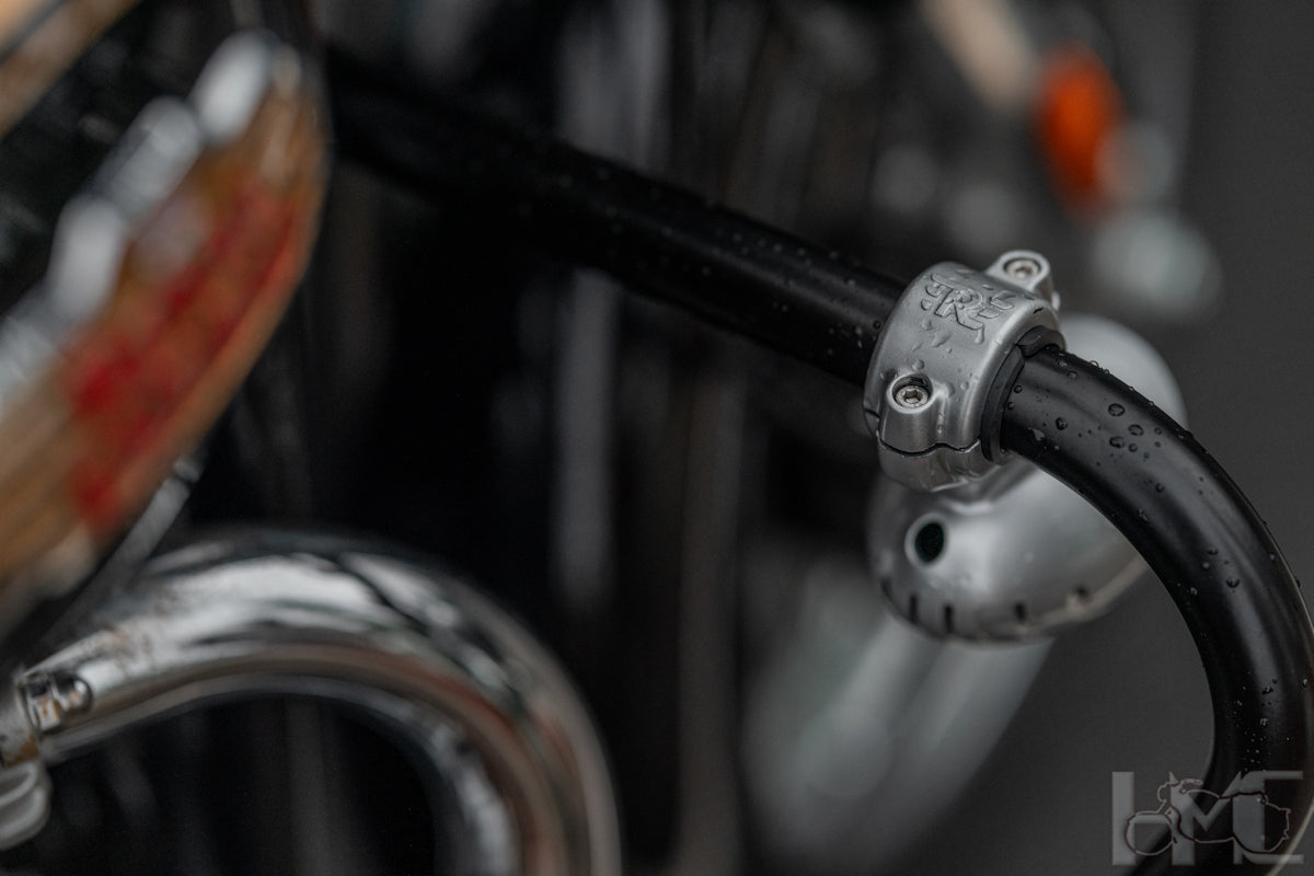 Genuine Royal Enfield silver fog lights KXA00064 kit installed on new classic 350 reborn