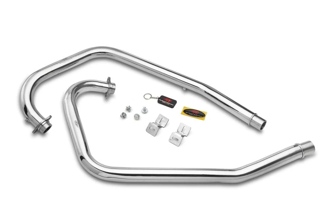 Gloss Silver Red Rooster Header Pipes for Continental GT 650