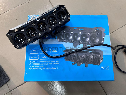 HJG 5 Eyes LED Fog Light Pack of 2 for Motorcycles and Cars