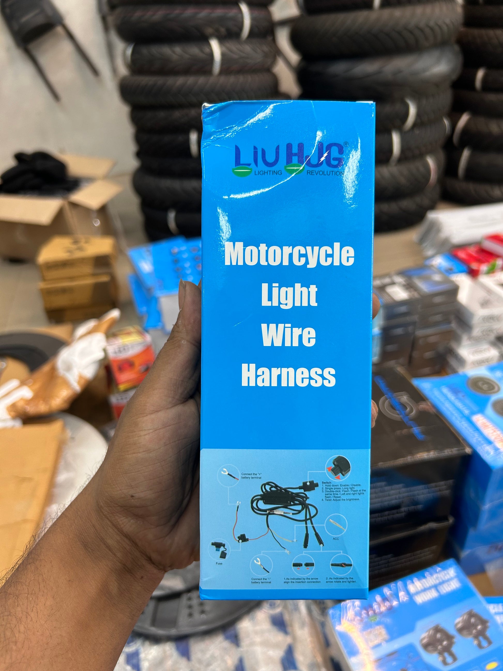 HJG 6 Eyes Future Eyes LED Fog Light – White Yellow Flashing Modes with Wiring Kit for Cars & Bikes

