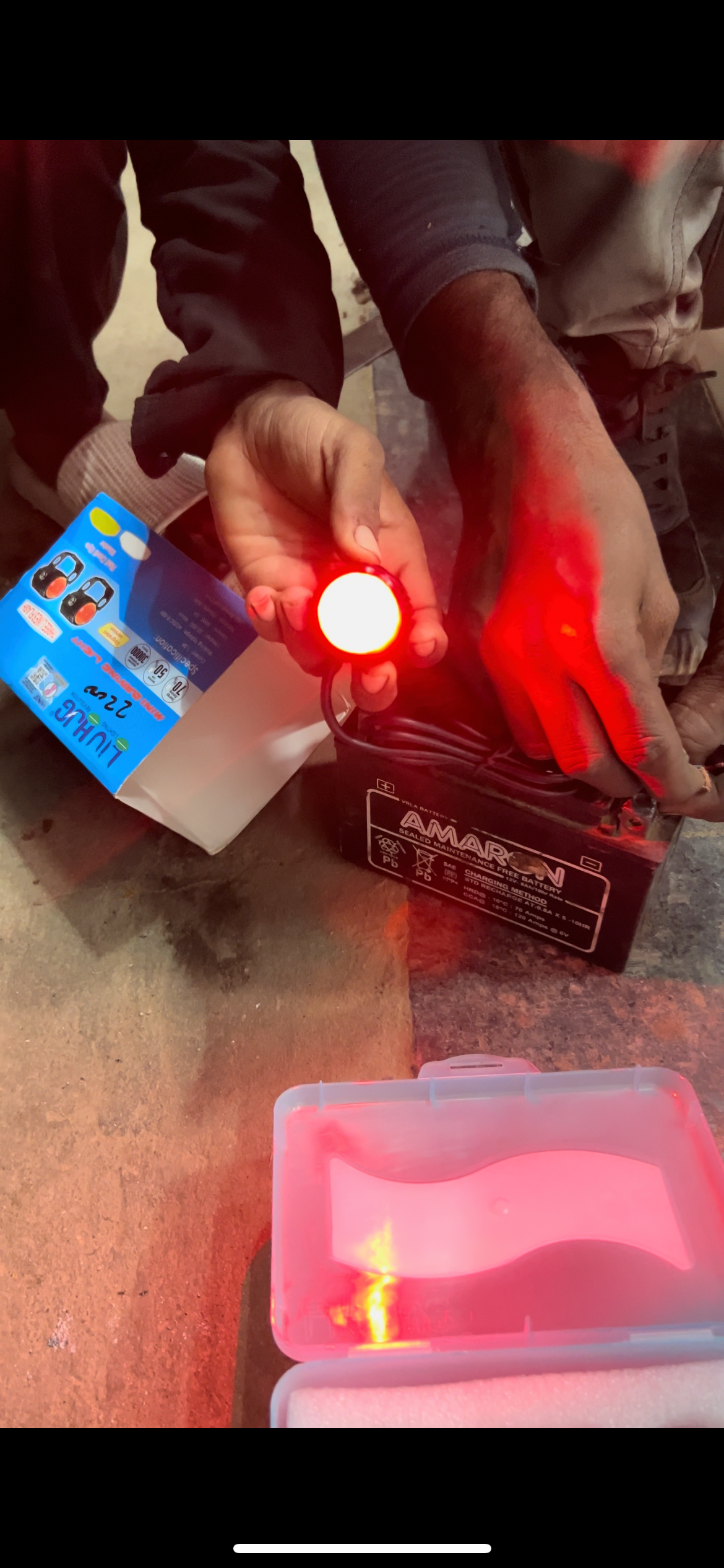 HJG Mini Drive Dual Color Fog Light with Red DRL & Flasher for Bikes & Cars

