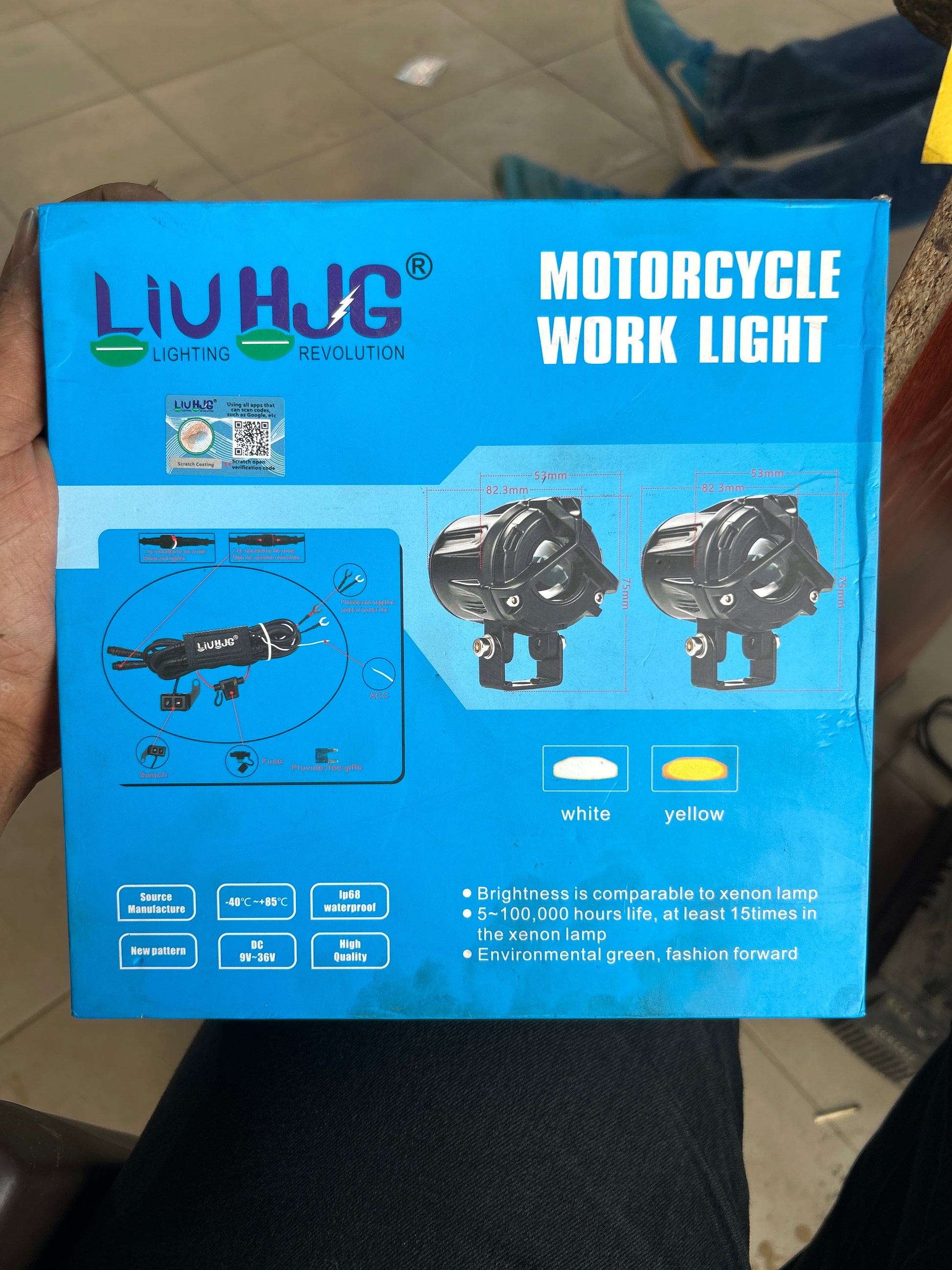 HJG Mini Y Fog Light – Compact Dual Beam LED with Harness for Bikes & Scooters

