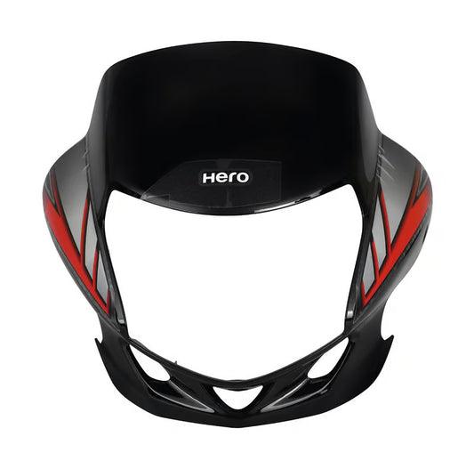 Hero Genuine Front Visor Black Type-1 for HF Deluxe | Headlight Front Mask / Front Cowl | 83400AAHH20ZAS