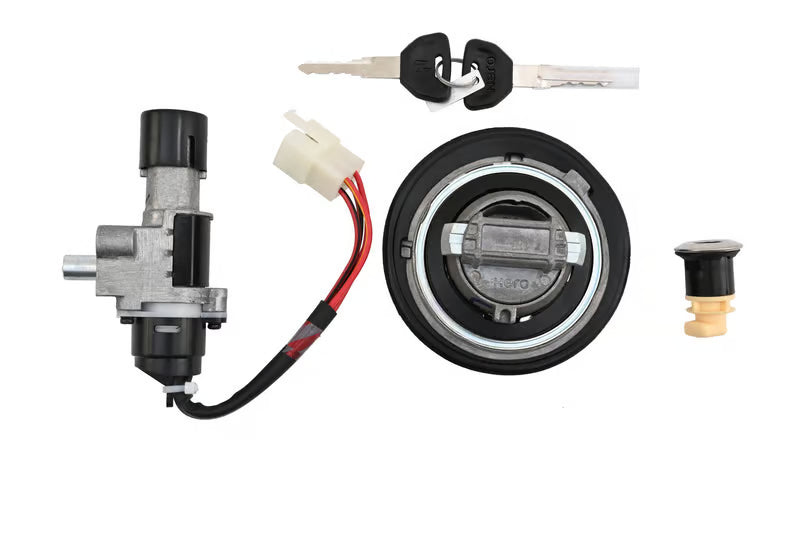 Hero Genuine Ignition Switch Lock Set for HF 100 & HF Deluxe BS6 | Key Set / Lock Kit with 2 Keys | 35010ACK00099S