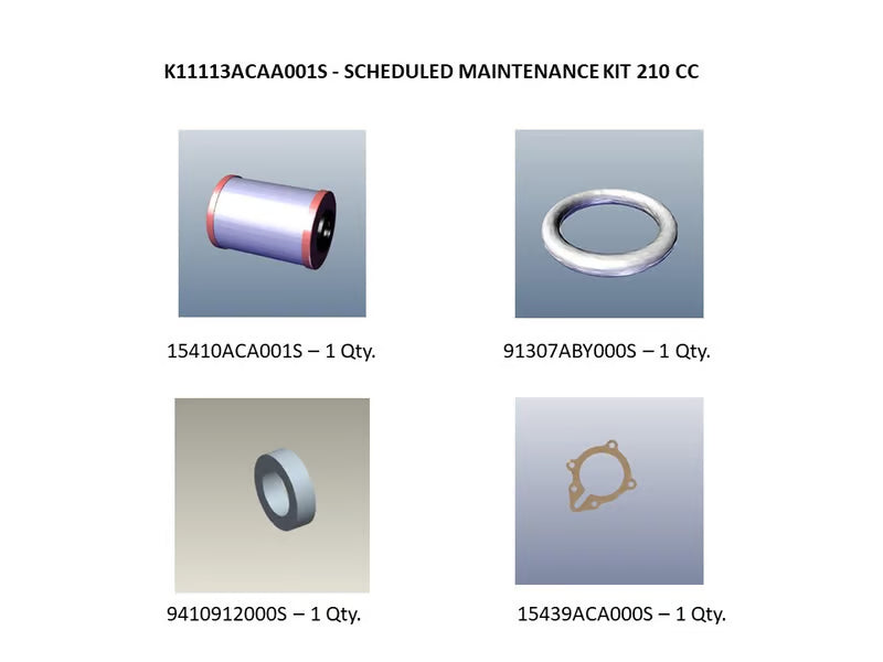 Hero Genuine Scheduled Maintenance Kit 210cc – Every 6,000 km | Oil Filter Service Kit / FSC Kit | K11113ACAA001S