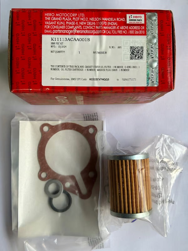 Hero Genuine Scheduled Maintenance Kit 210cc – Every 6,000 km | Oil Filter Service Kit / FSC Kit | K11113ACAA001S