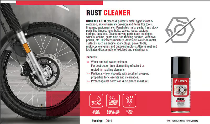 Hero MotoCorp rust cleaner 100 ml penetrating lubricant for metal parts