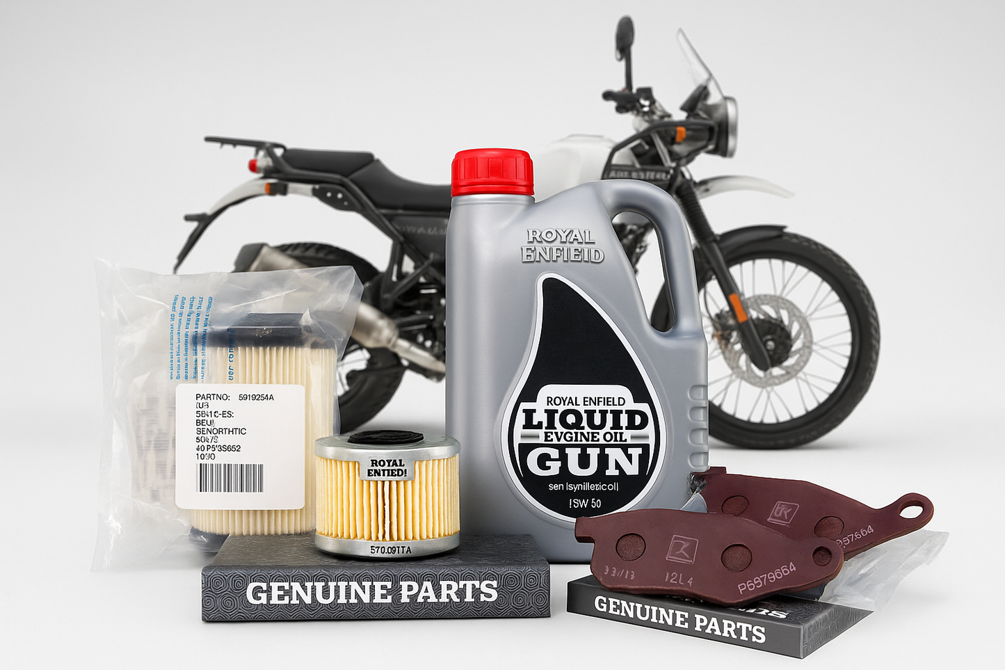 Himalayan 411 Service Kit with Engine Oil and Brake Pads