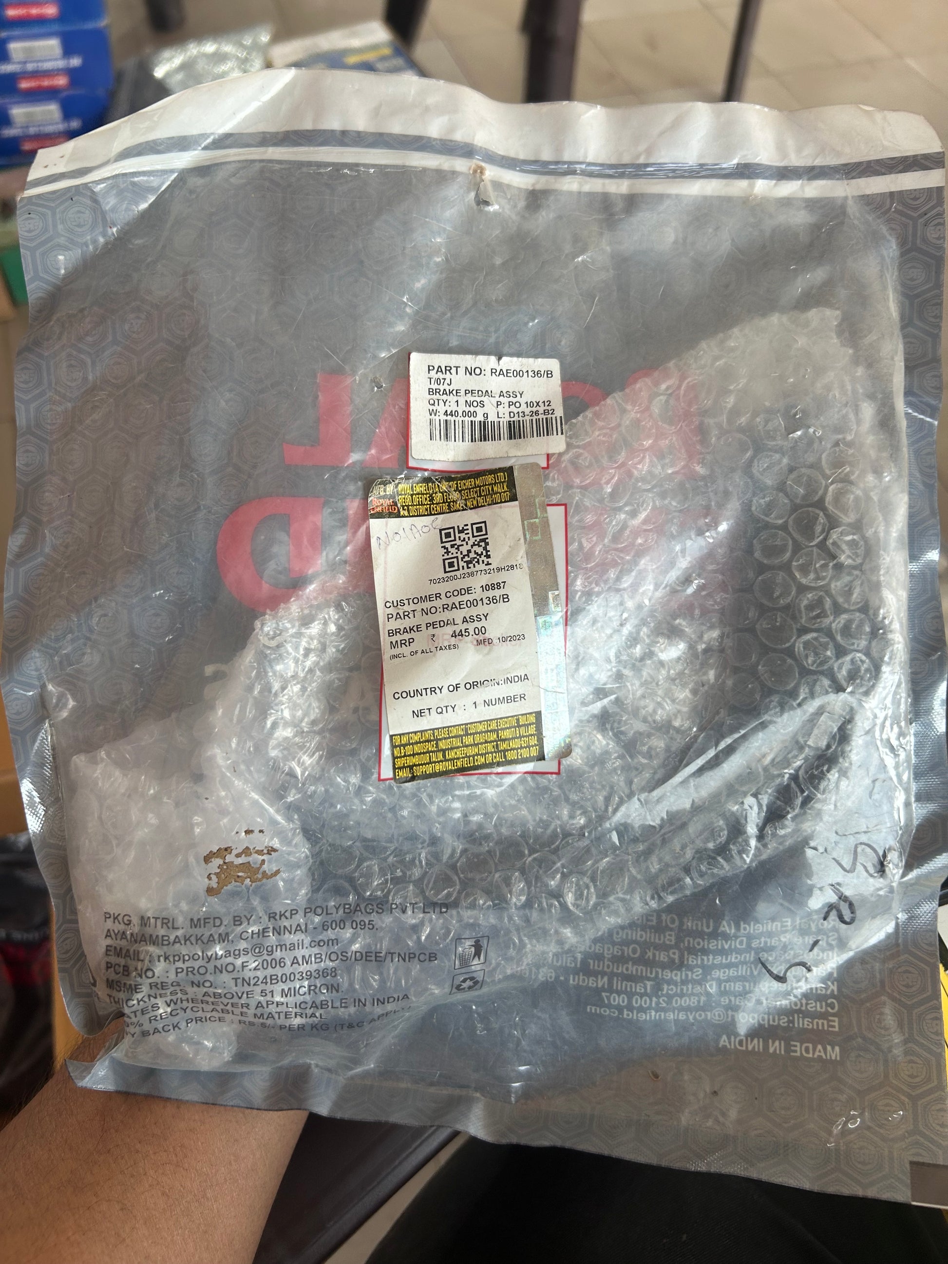 Royal Enfield RAE00136/B Rear Brake Pedal for Hunter 350