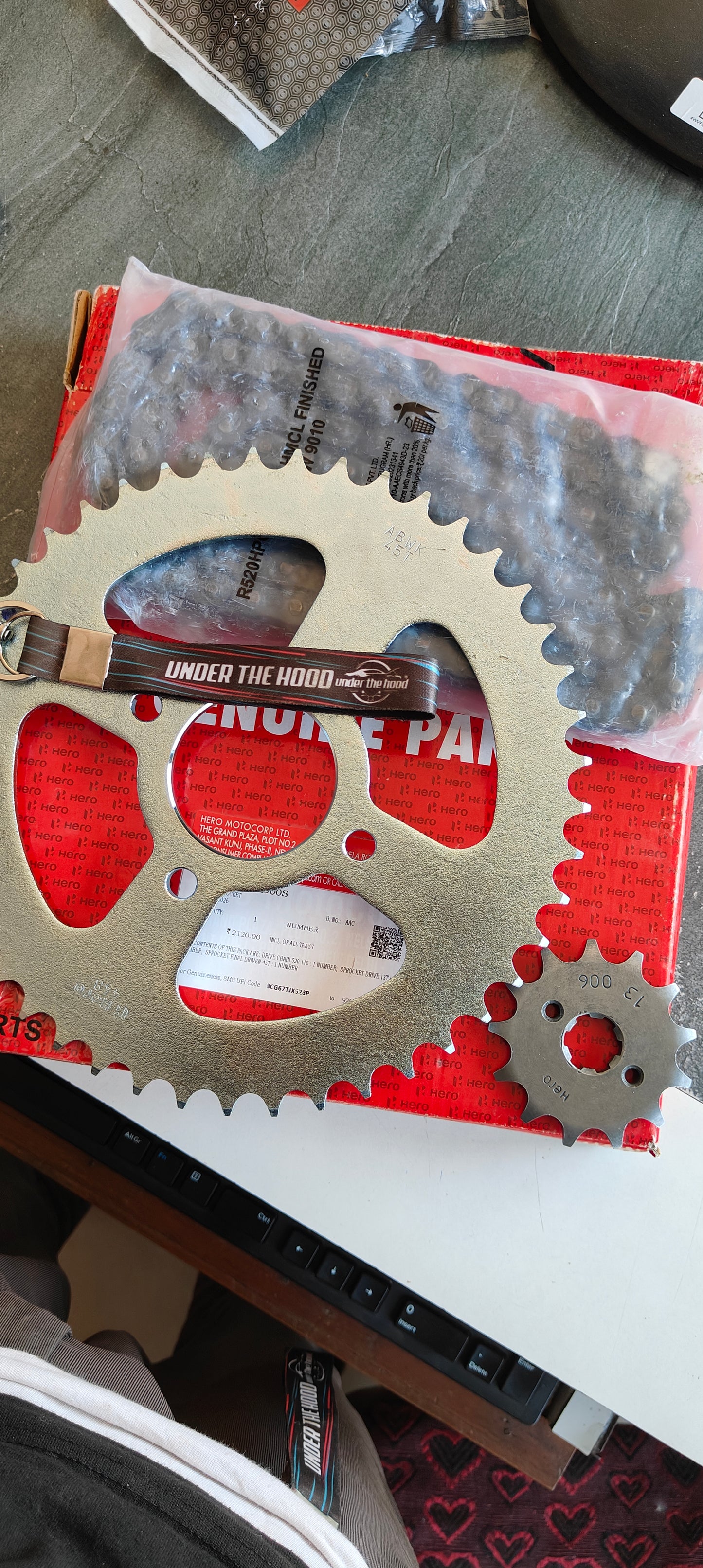 Hero Genuine Chain Sprocket Kit for Xpulse 200 4V / Xpulse 200 4V OBD2 – K41412ABWK900S