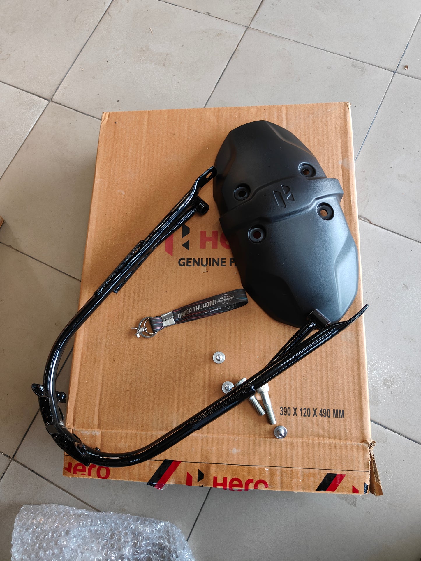 Hero Genuine Rear Hugger Fender Kit for Glamour X – Rear Mudguard / Tyre Hugger – ADJRB0L004000GS