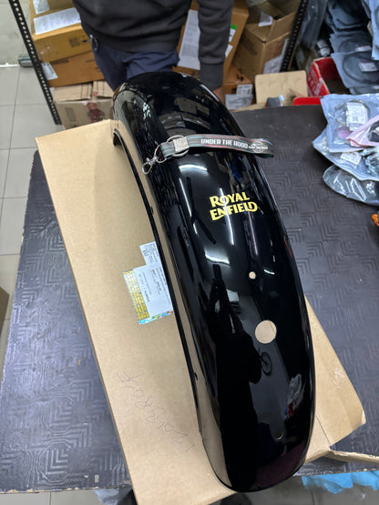 Genuine Royal Enfield Classic 350 / Classic 500 EFI Rear Mudguard Assembly (Classic Black) with Sticker – 866146