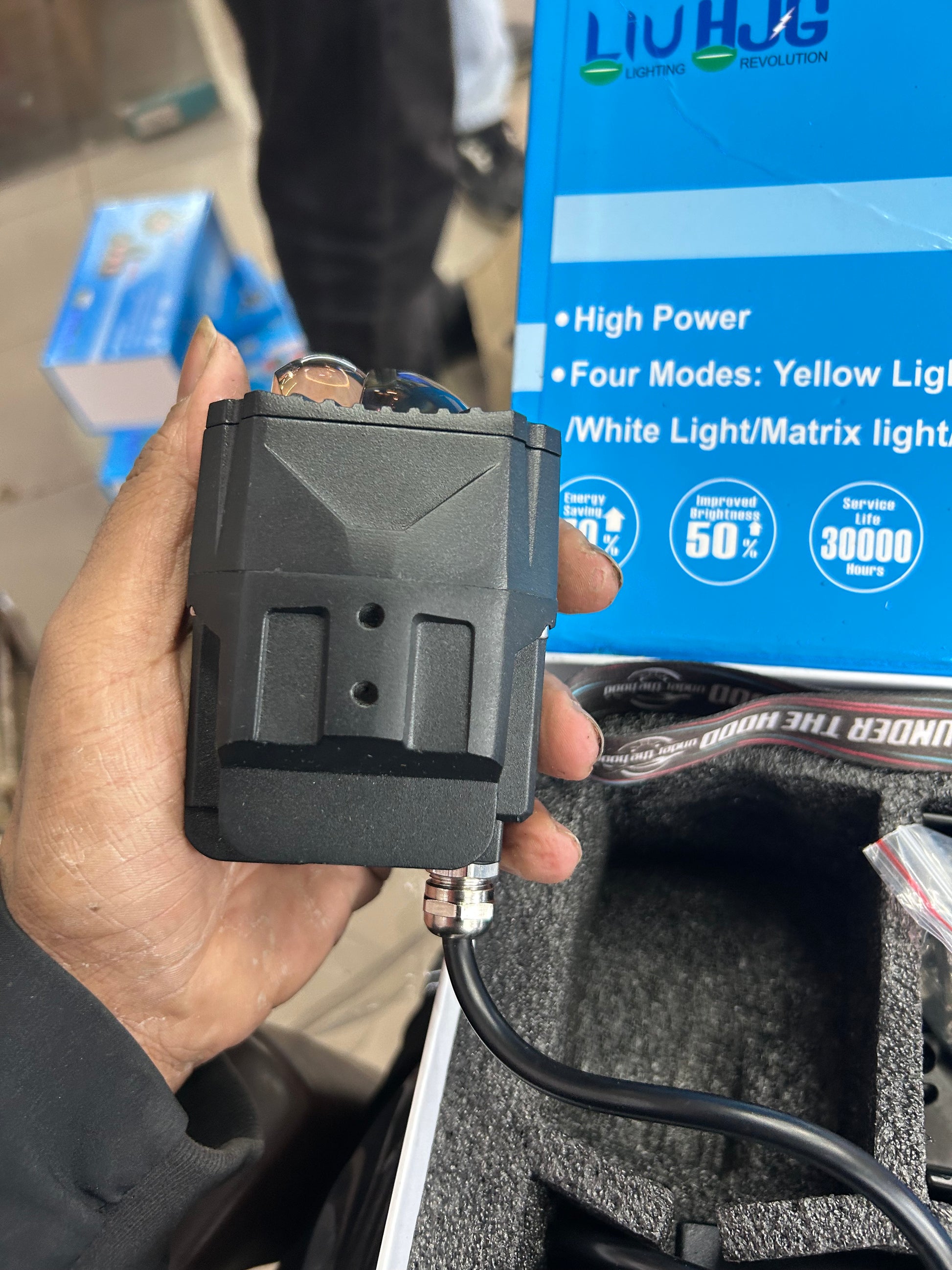 LIU HJG HXK-P108 Guerrilla/Gorilla projector fog light with 4 modes: Yellow/White/Matrix/Devil Eye. Universal fit (install needed).