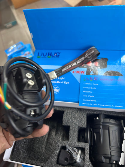 LIU HJG Y-Lens Projector Fog Lights 90W (White/Yellow/Strobe/Devil Eye) – Pair Kit with Wiring Harness