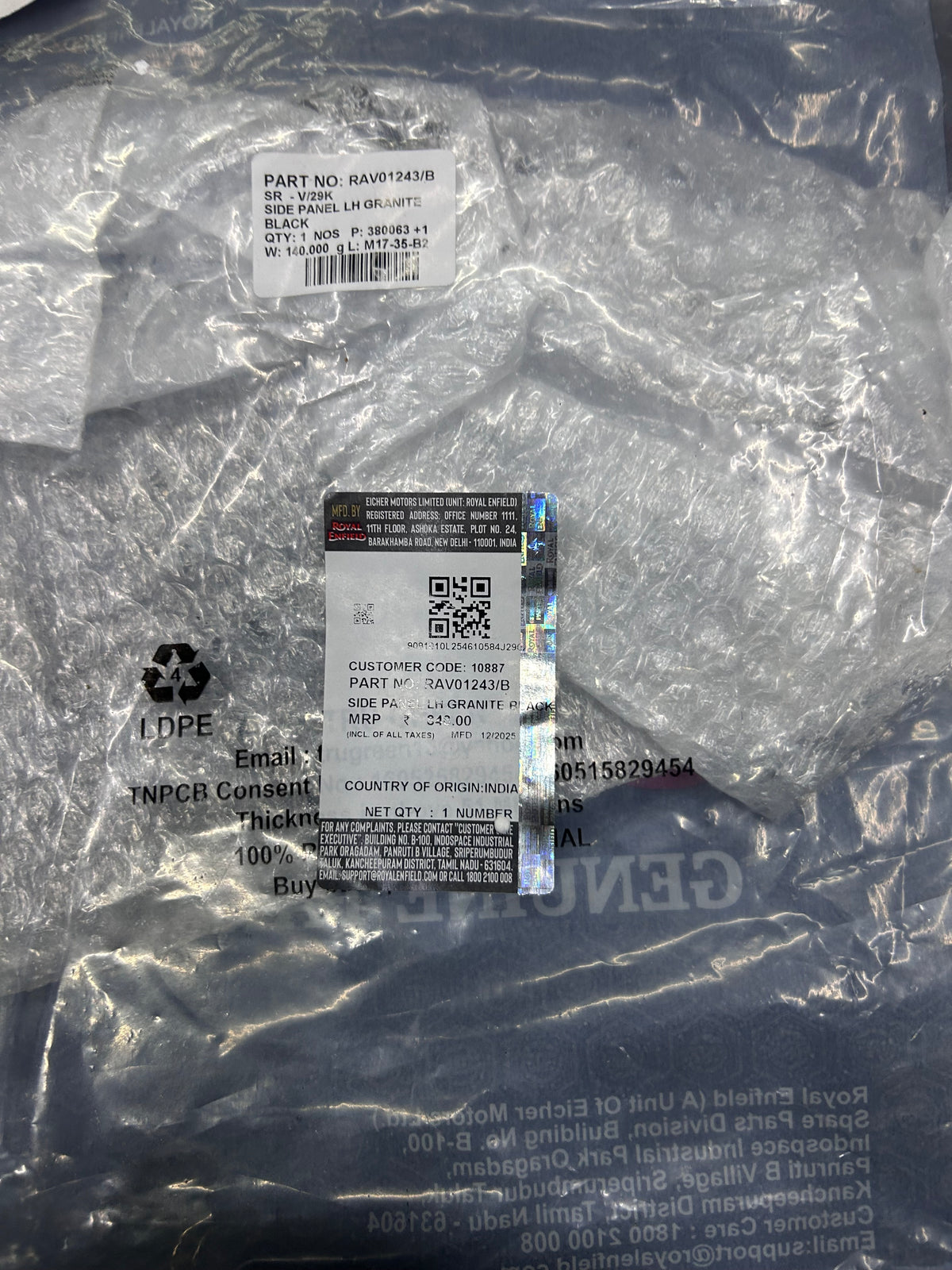 Genuine Himalayan BS6 BS4 BS3 left side cover RAV01243B