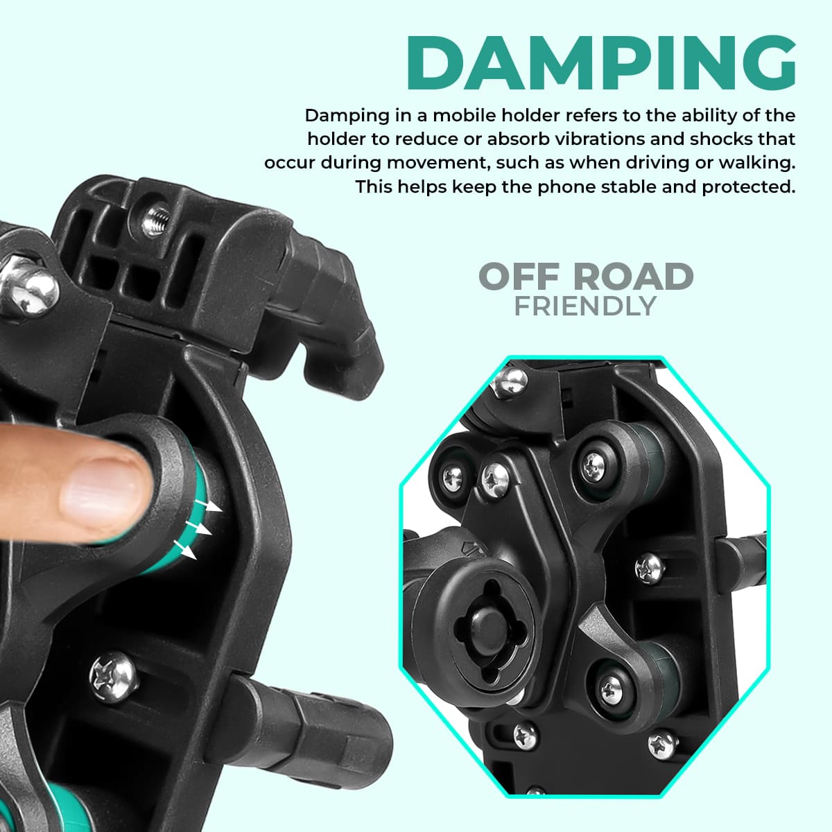 Simtac OctoGrip Pro Mobile Holder with Vibration Damper – Bike Phone Mount