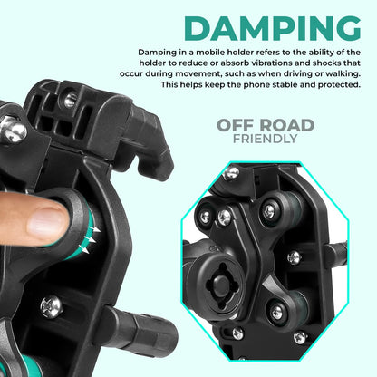 Simtac OctoGrip Pro Mobile Holder with Vibration Damper – Bike Phone Mount
