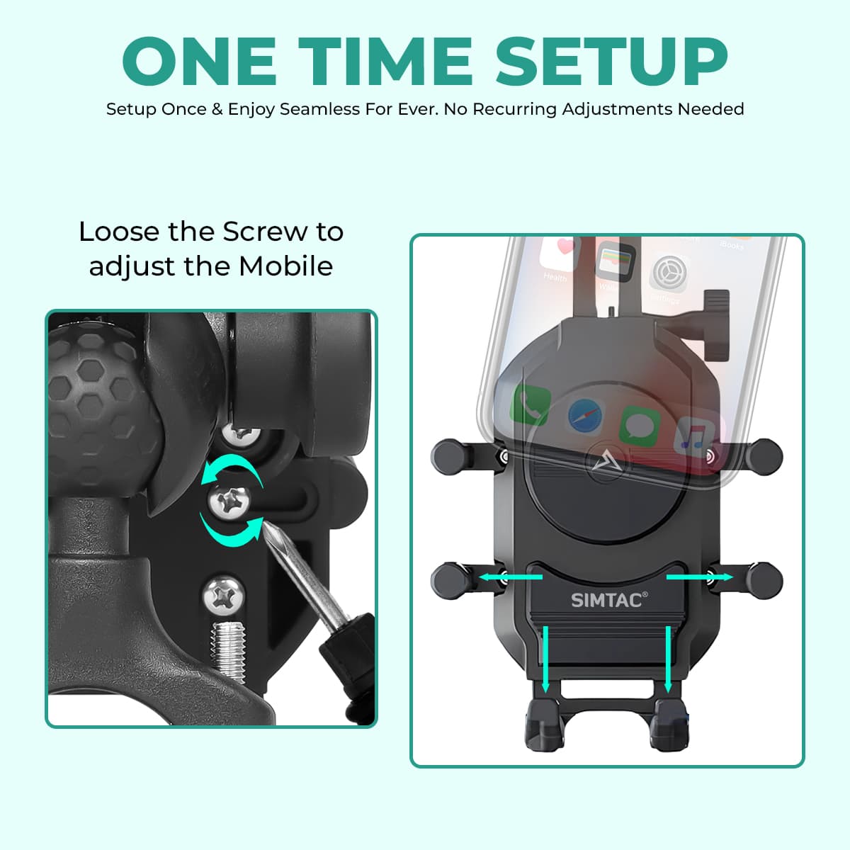 Simtac OctoGrip Pro Mobile Holder with Vibration Damper – Bike Phone Mount