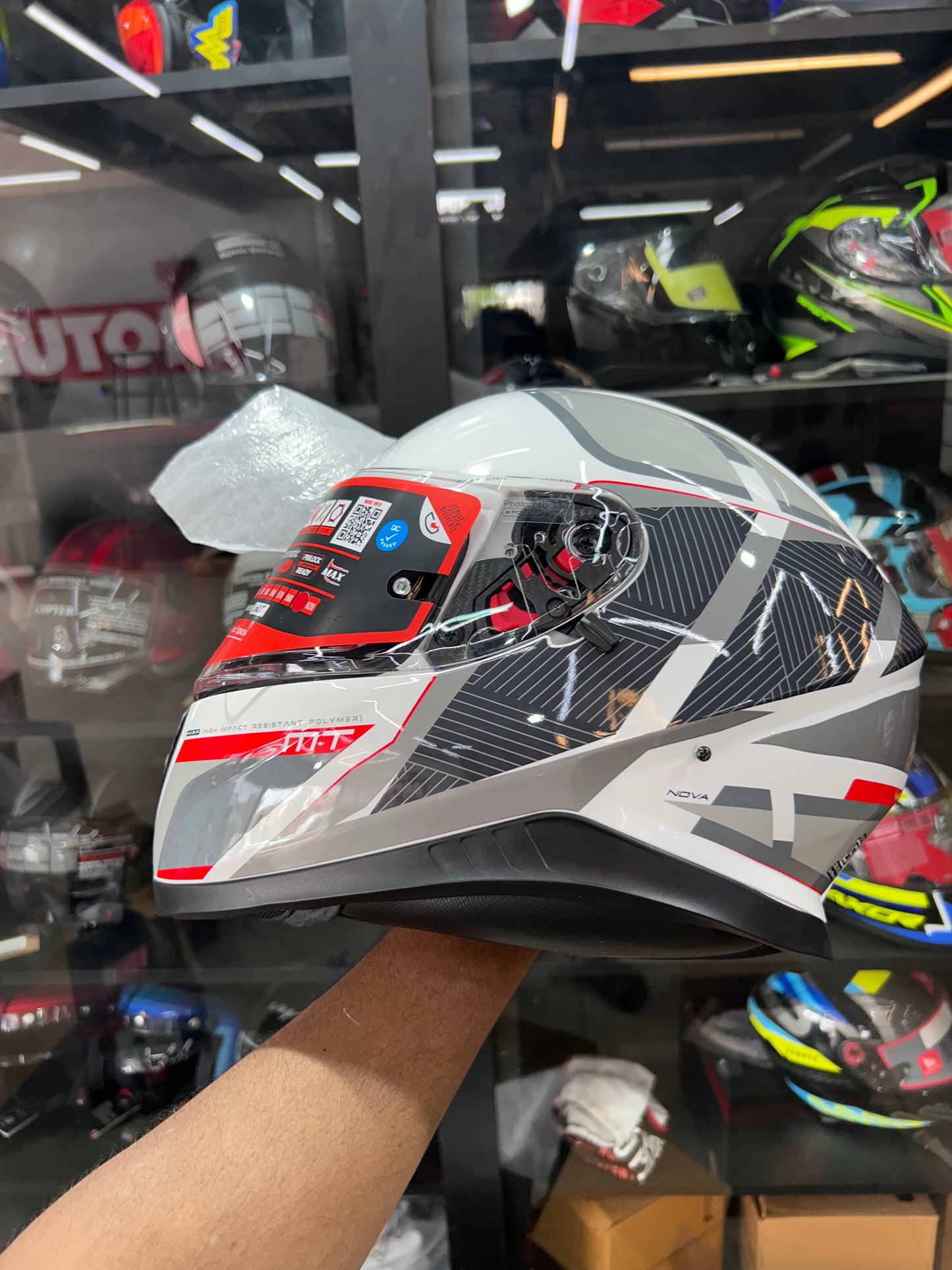 MT Helmets Thunder 3 SV Nova A2 Gloss White Grey Red – Dual Visor