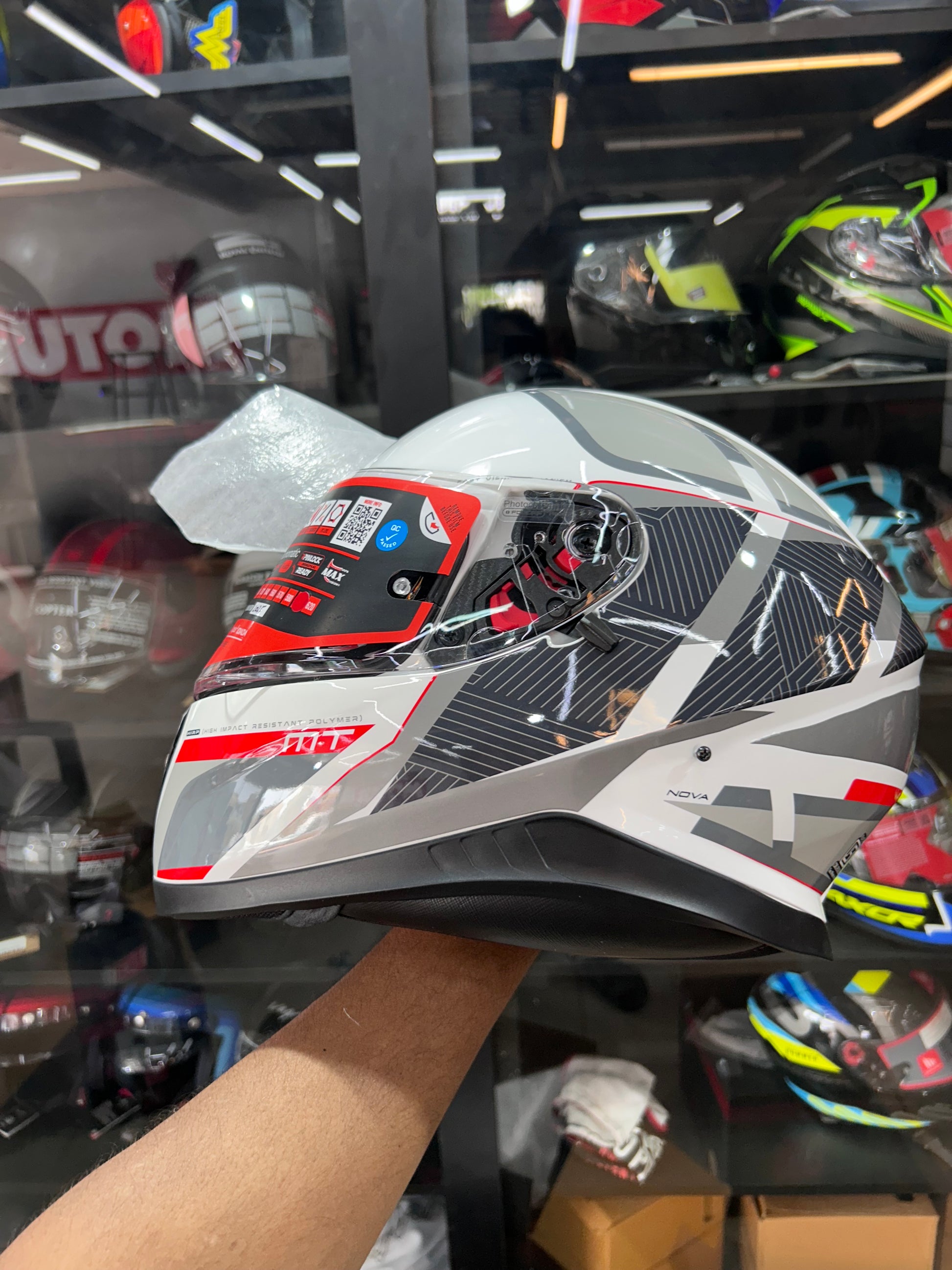 MT Helmets Thunder 3 SV Nova A2 Gloss White Grey Red – Dual Visor