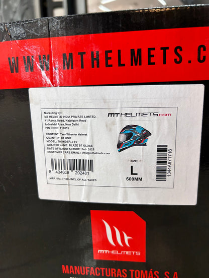 MT Thunder 3 Pro Blaze B7 Gloss Helmet – SHARP 4 Star ECE DOT ISI
