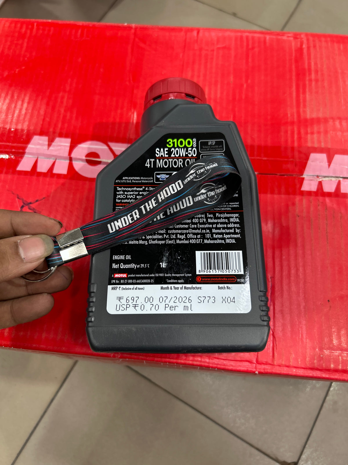 Motul 3100 Gold 4T 20W-50 Technosynthese Motorcycle Engine Oil 1L – API SP, JASO MA2
