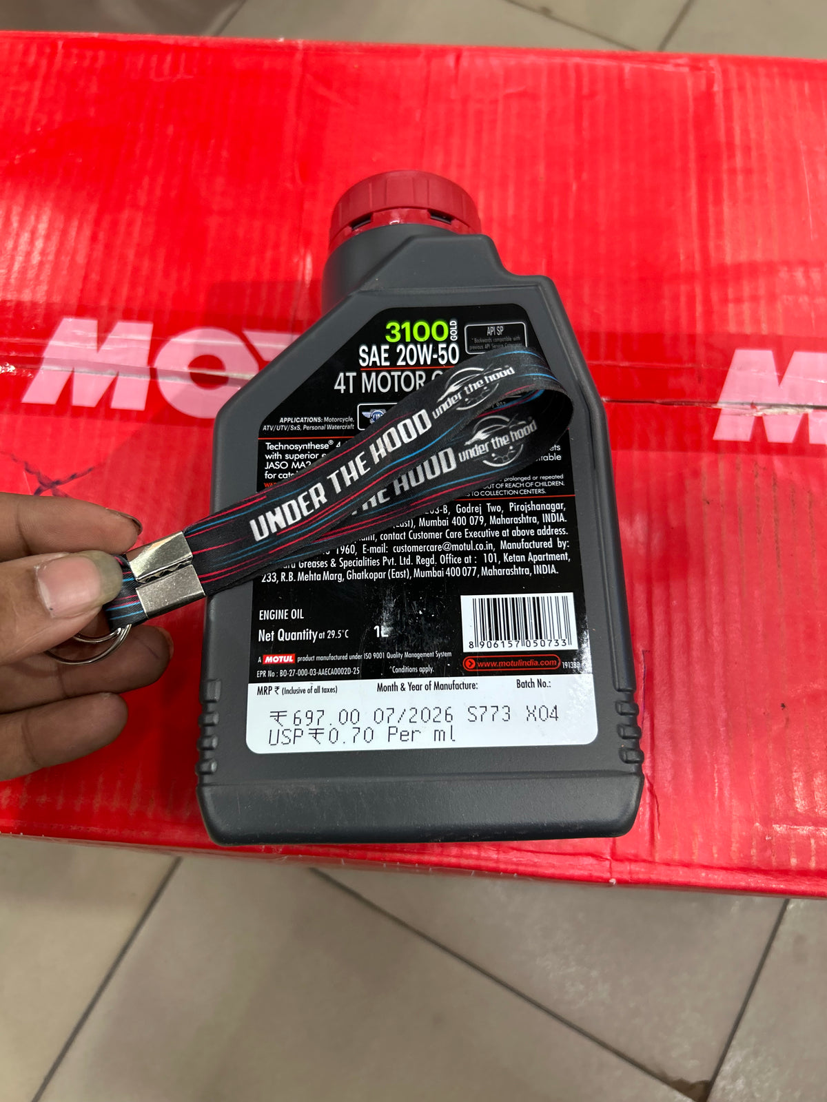 Motul 3100 Gold 4T 20W-50 Technosynthese Motorcycle Engine Oil 1L – API SP, JASO MA2