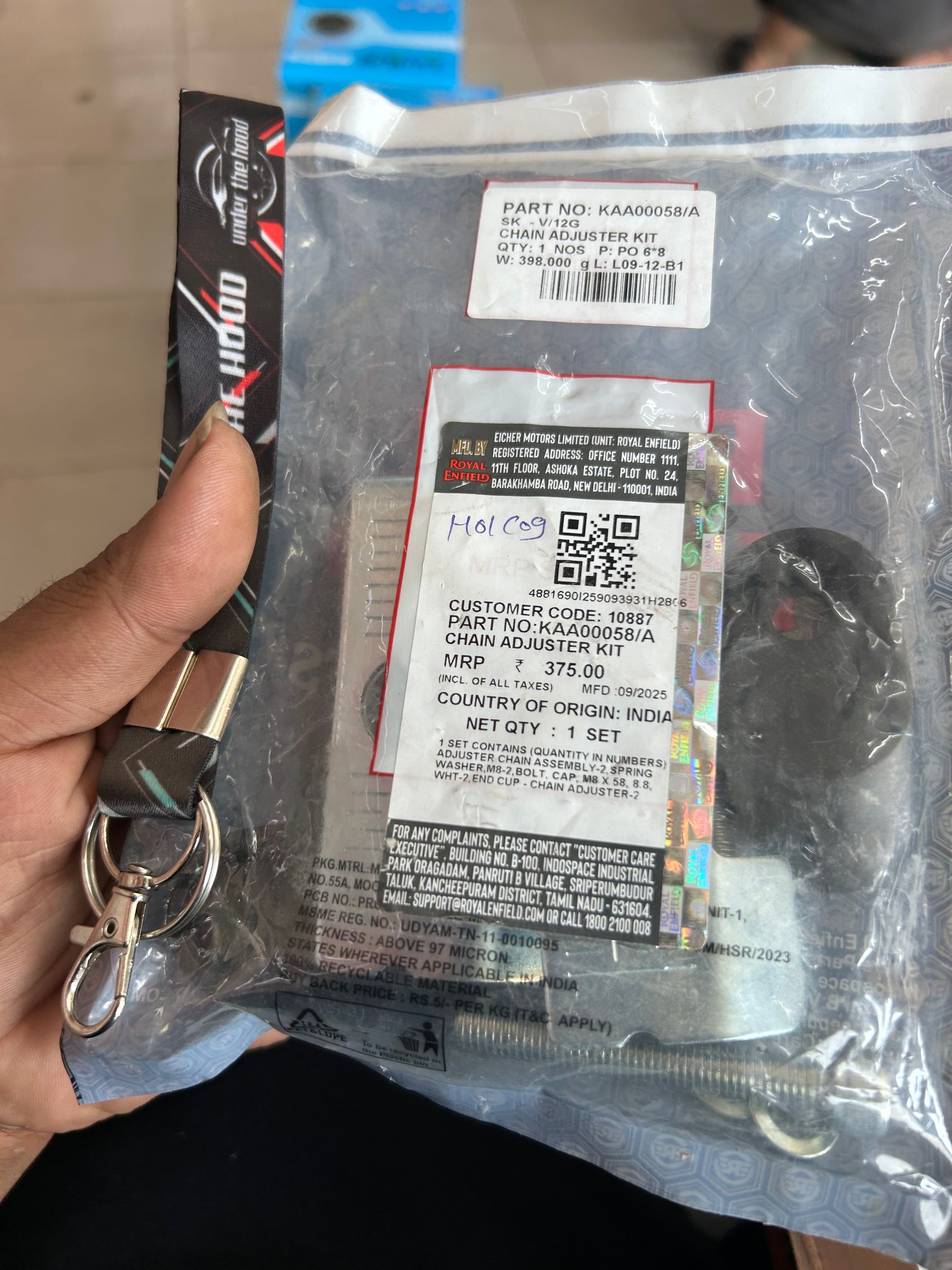 Royal Enfield KAA00058/A chain adjuster kit Classic Meteor Hunter Bullet Super Meteor