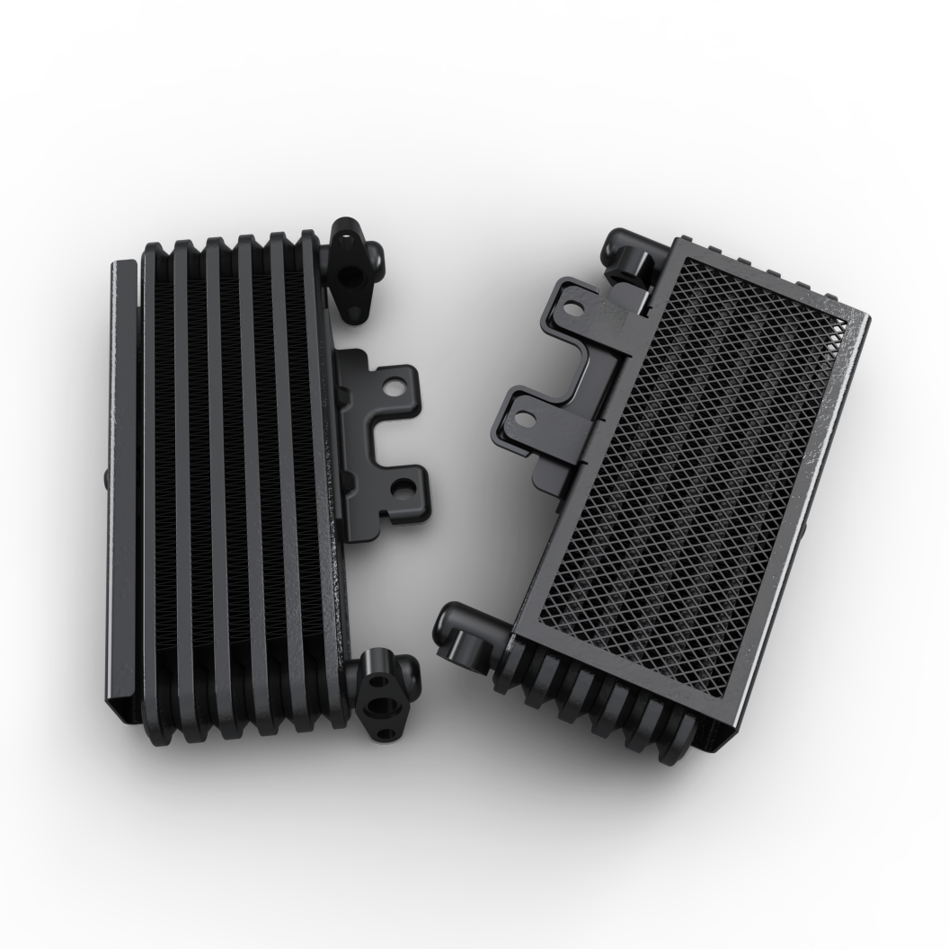Royal Enfield 574322/G oil cooler assembly — Himalayan 411 / Scram 411 (OE)