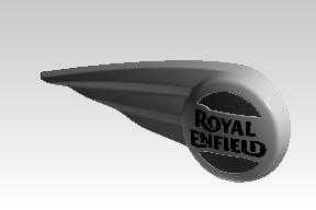 Royal Enfield Fuel Tank Badge (Monogram) Grey – RH for Super Meteor 650 (Astral Black/Blue) – RAK00371/D