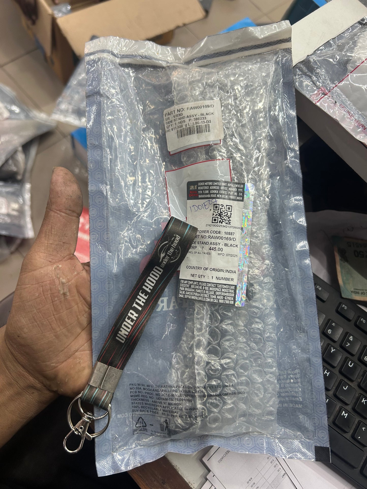 Royal Enfield RAW00169 side stand assembly black for Meteor 350 BS6