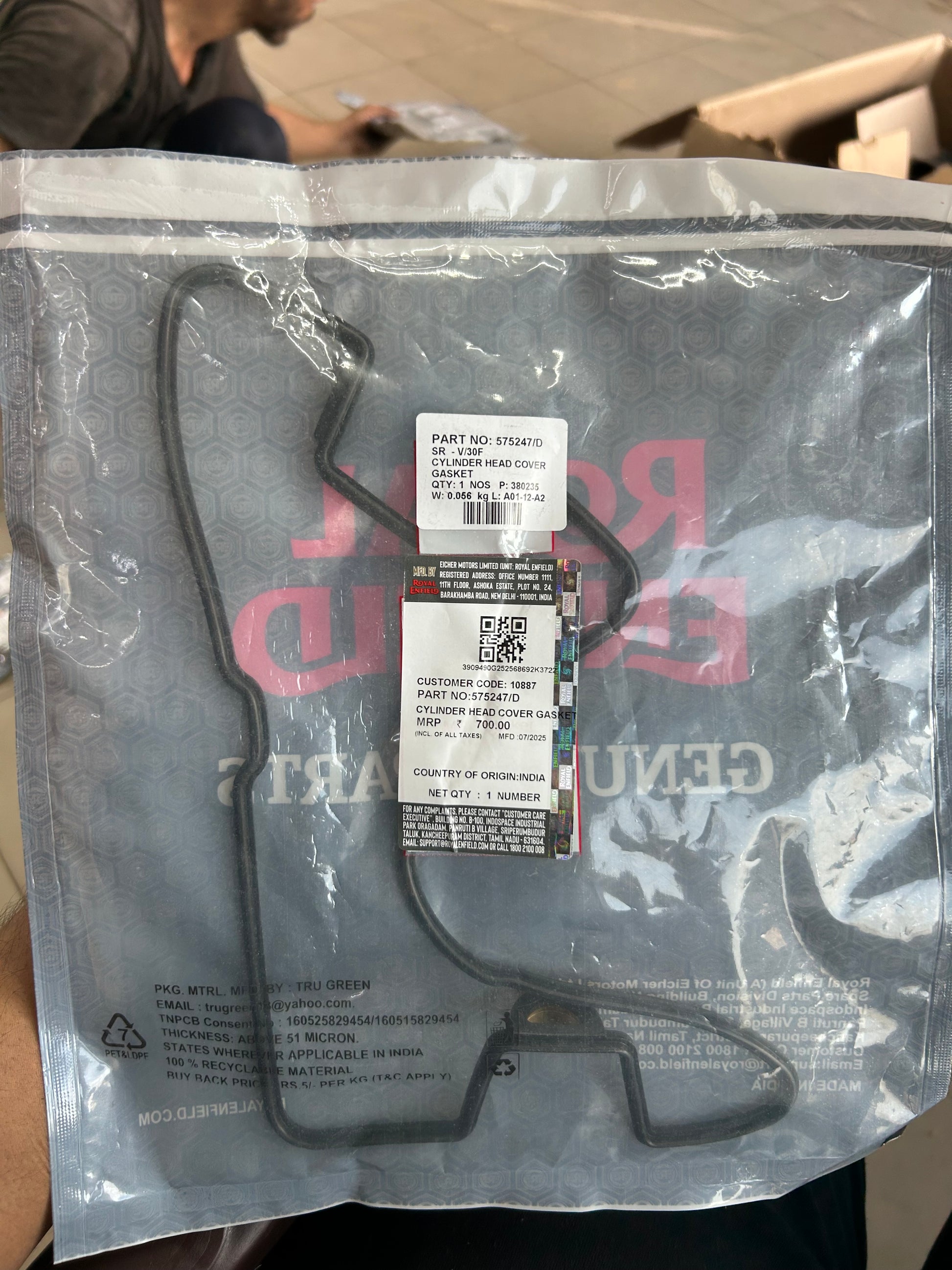 Royal Enfield 575247D Cylinder Head Cover Gasket – OEM