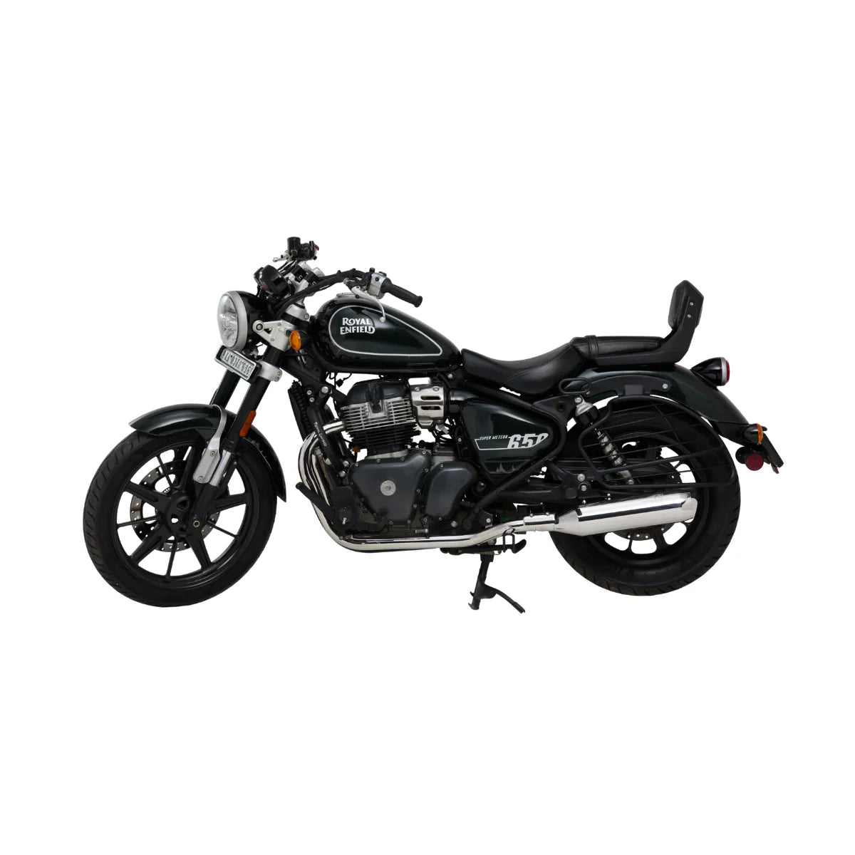 Royal Enfield Super Meteor 650 fitted with Red Rooster Astral Polish exhaust