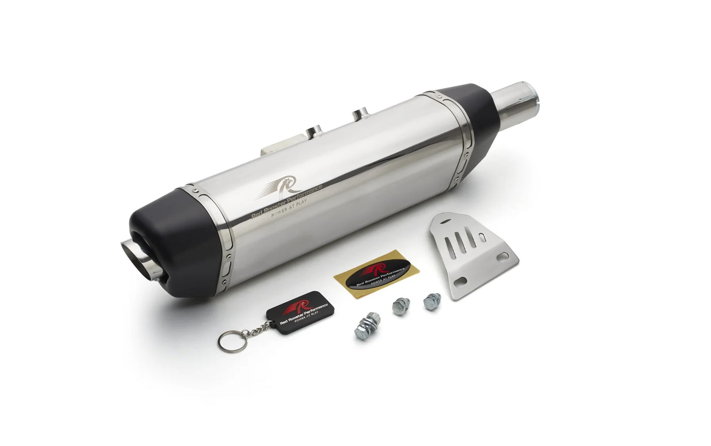 Red Rooster Vertex Polish exhaust for Royal Enfield Himalayan 411 – chrome finish