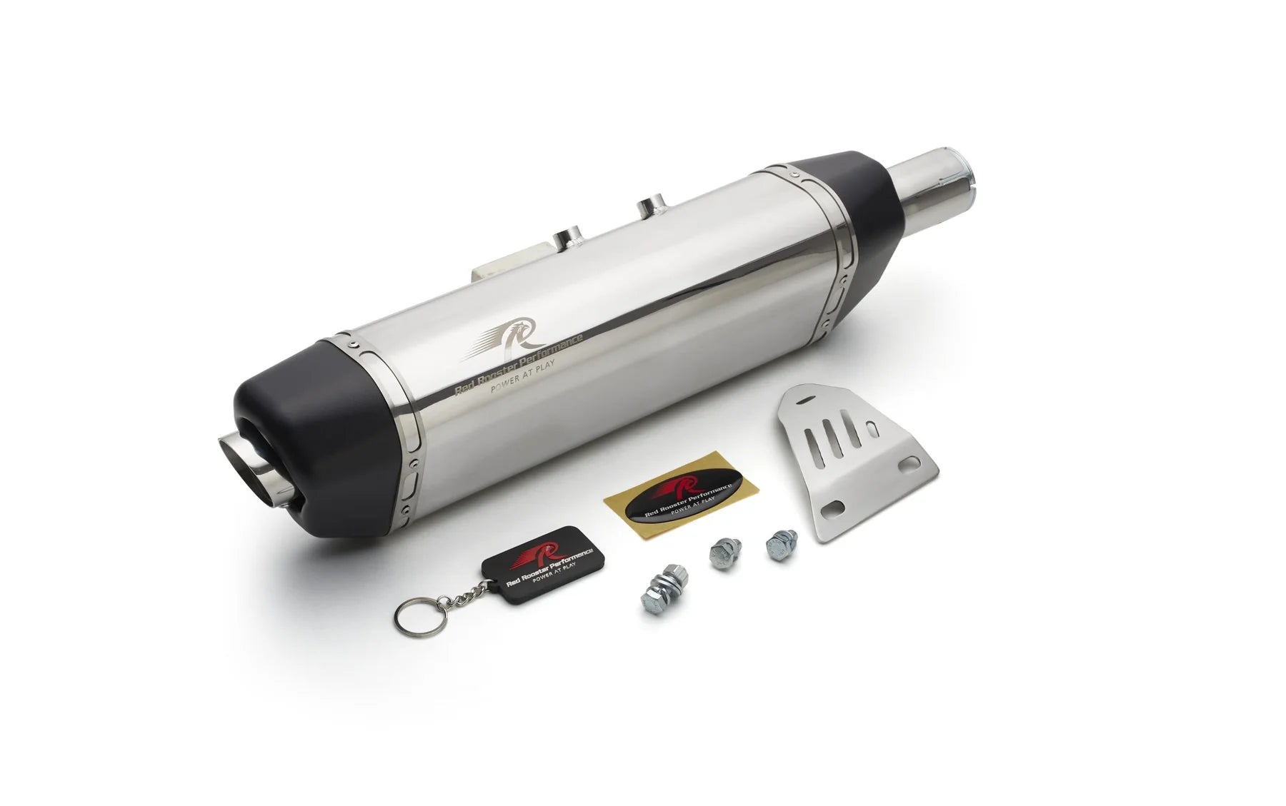 Red Rooster Vertex Polish exhaust for Royal Enfield Himalayan 411 – chrome finish