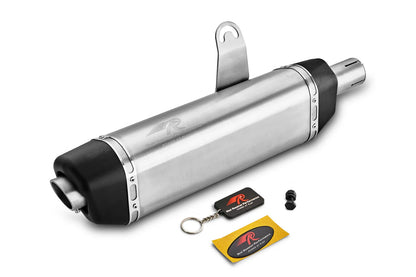 RRP Vertex Matte Exhaust for Himalayan & Scram 411 – Brushed Steel