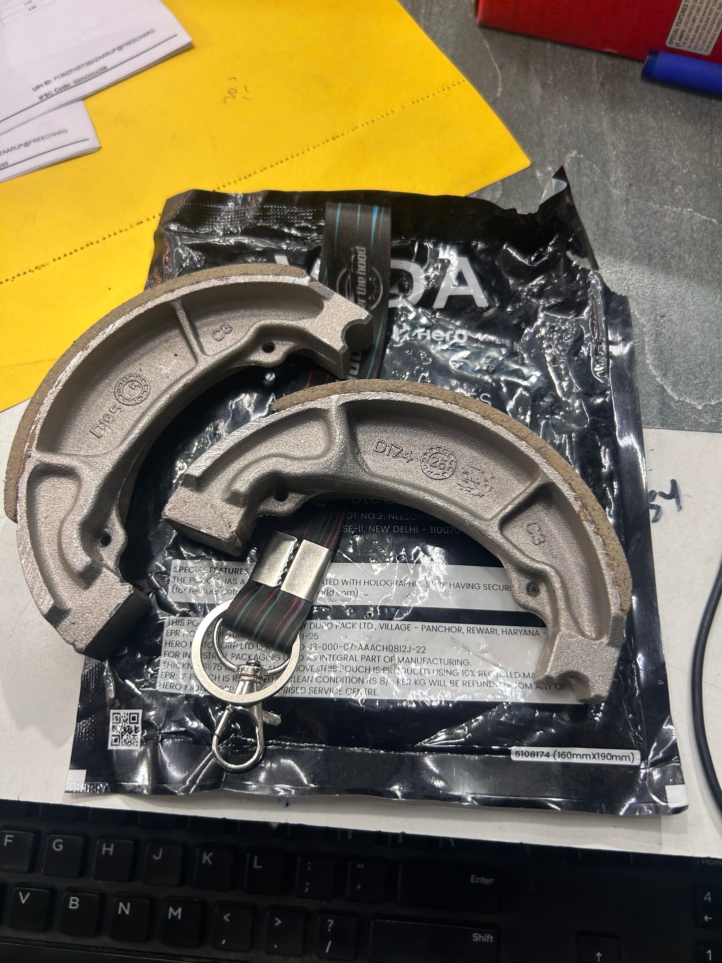 Replacement drum brake shoes Vida EV scooter genuine fitment part