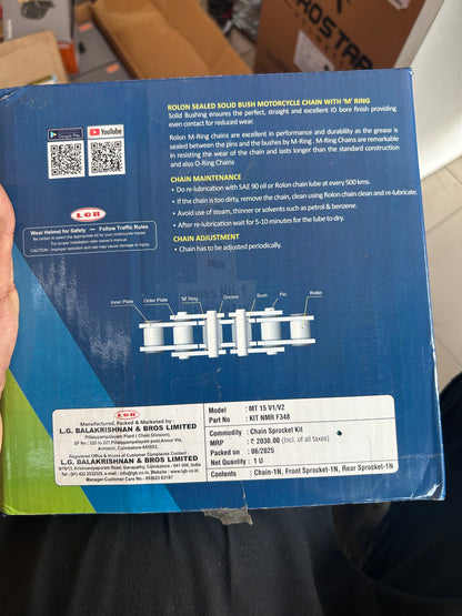 Rolon Chain & Sprocket Kit NMR F348 for Yamaha MT-15 – Complete Set