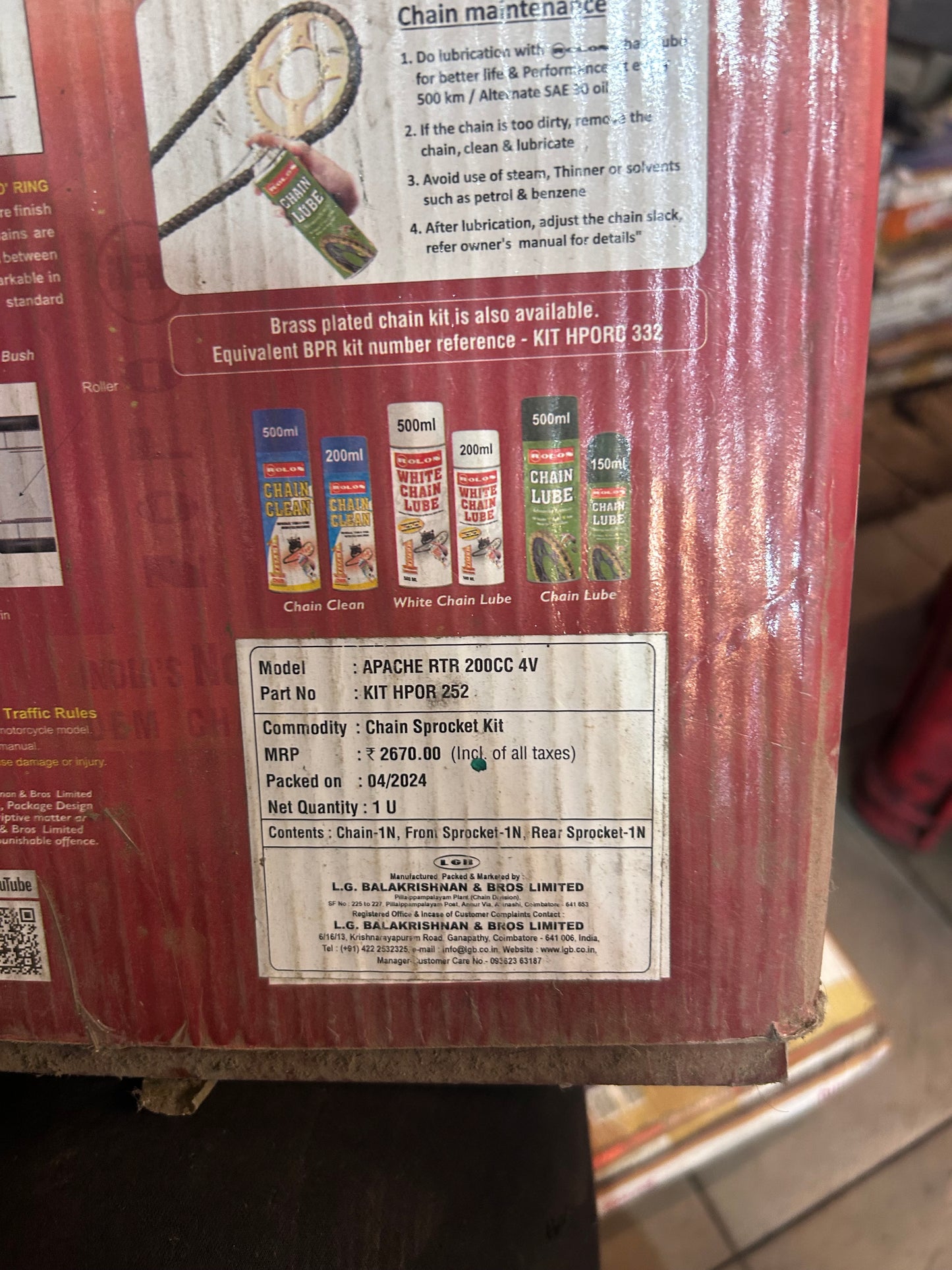 Rolon Standard O-Ring Chain Kit Apache 200 RTR