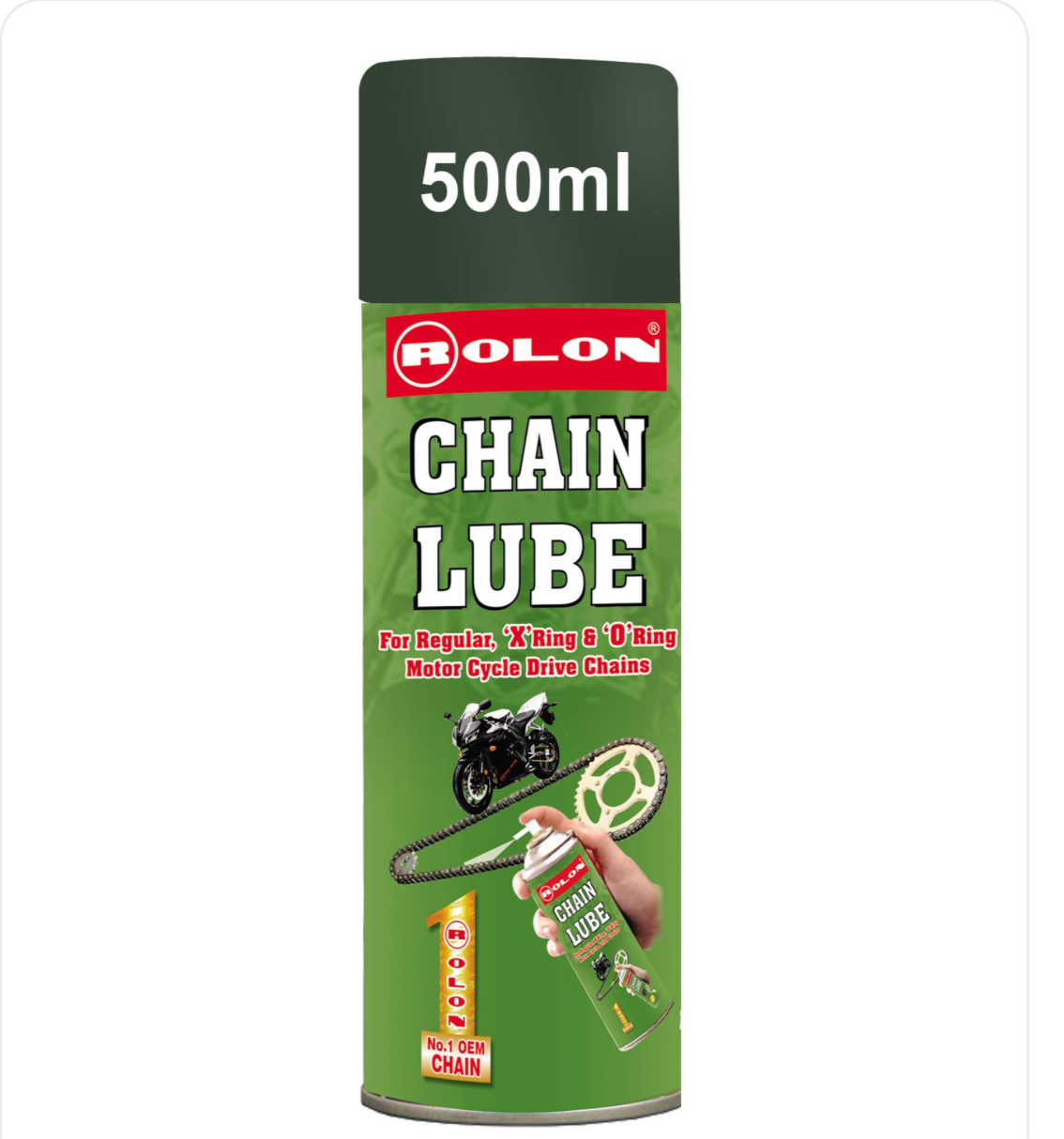 Rolon Chain Lube Spray – Premium Chain Lubricant for O-ring & X-ring Motorcycle Chains


