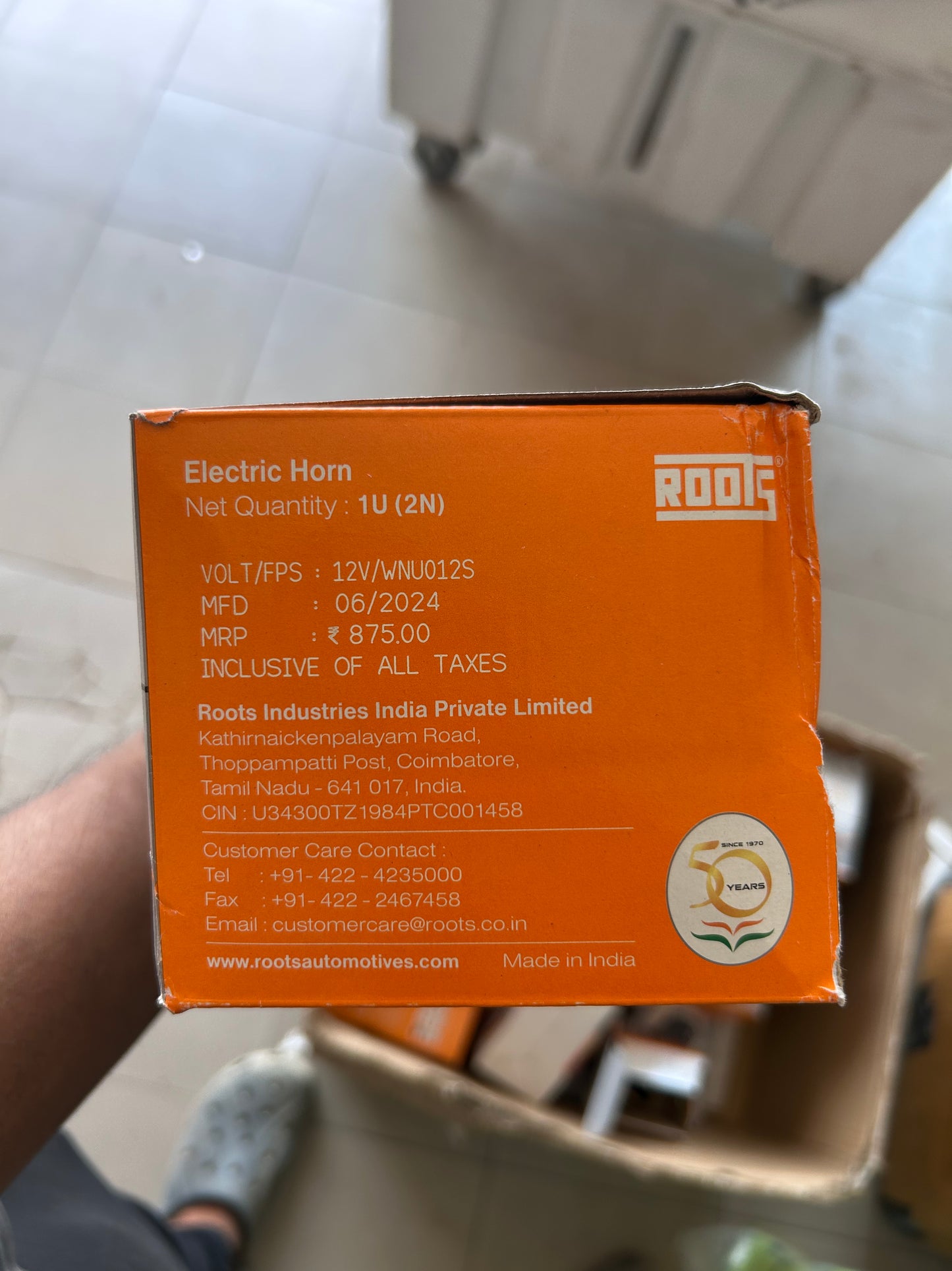 Roots Windtone Dual Horn 12V (High + Low Tone) – Compact Loud Horn Upgrade for Royal Enfield, Bikes & Cars