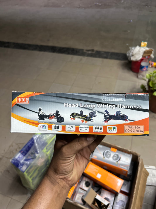 Roots dual headlamp relay wiring kit for H4 bulbs 12V with fuse