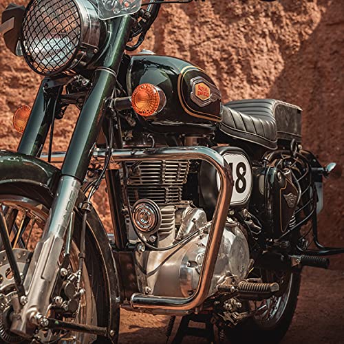 1760061/E Silver Trapezium Engine Guard for RE Classic/Bullet UCE