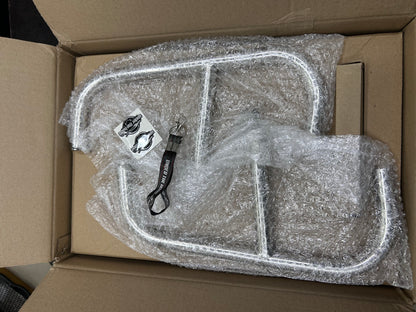 Royal Enfield 1990504 Silver Large Engine Guards – Stainless Steel Crash Guard for Interceptor 650, Continental GT 650 & Bear 650 (Genuine GMA)